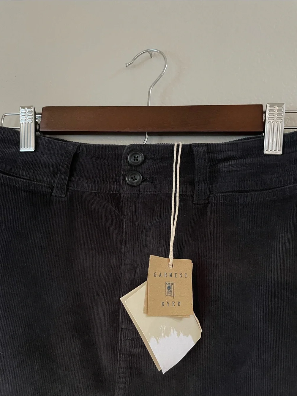 Faherty Women’s Size 2 Corduroy Mini Skirt Dark Gray Garment Dyed